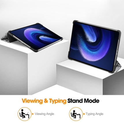 Custer Painted 3-Fold Stand Leather Smart Tablet Case, For Xiaomi Pad 6 / 6 Pro