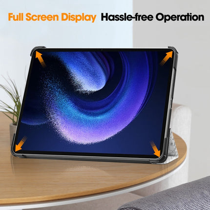 Custer Painted 3-Fold Stand Leather Smart Tablet Case, For Xiaomi Pad 6 / 6 Pro