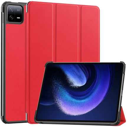 Custer Texture 3-Fold Holder Leather Smart Tablet Case, For Xiaomi Redmi Pad SE 8.7, For Xiaomi Pad 6 / 6 Pro