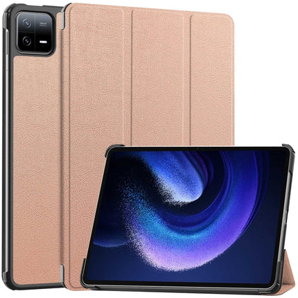 Custer Texture 3-Fold Holder Leather Smart Tablet Case, For Xiaomi Redmi Pad SE 8.7, For Xiaomi Pad 6 / 6 Pro