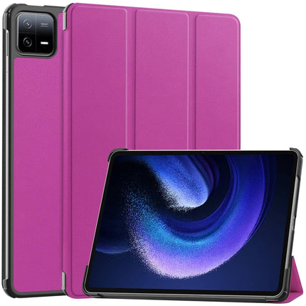 Custer Texture 3-Fold Holder Leather Smart Tablet Case, For Xiaomi Redmi Pad SE 8.7, For Xiaomi Pad 6 / 6 Pro