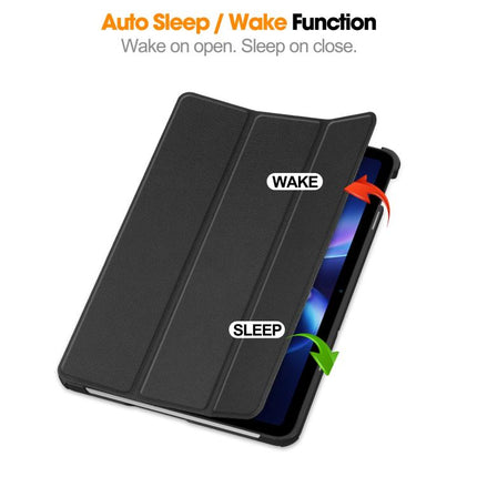 Custer Texture 3-Fold Holder Leather Smart Tablet Case, For Xiaomi Redmi Pad 2 SE 9.7 2026, For Xiaomi Redmi Pad 2, For Xiaomi Pad 7 / 7 Pro