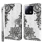 For Xiaomi 13 Pro / Diagonal Black Flower