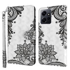 For Xiaomi Redmi Note 12 4G Global / Diagonal Black Flower