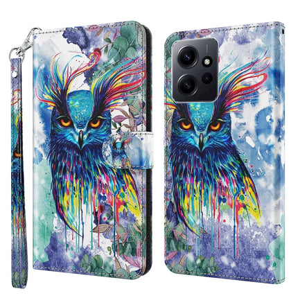 3D Painting Pattern Flip Leather Phone Case, For Xiaomi Redmi Note 12 4G Global, For Xiaomi Redmi Note 12 5G Global / Poco X5 5G