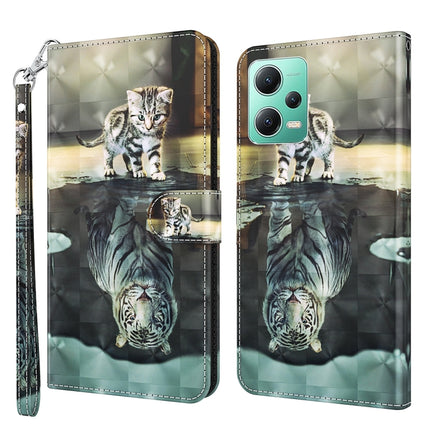 3D Painting Pattern Flip Leather Phone Case, For Xiaomi Redmi Note 12 4G Global, For Xiaomi Redmi Note 12 5G Global / Poco X5 5G