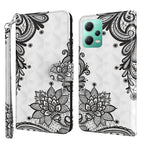 For Xiaomi Redmi Note 12 5G Global / Poco X5 5G / Diagonal Black Flower