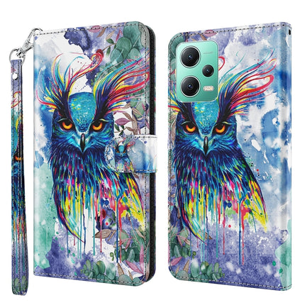 3D Painting Pattern Flip Leather Phone Case, For Xiaomi Redmi Note 12 4G Global, For Xiaomi Redmi Note 12 5G Global / Poco X5 5G
