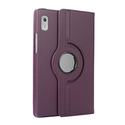 360 Degree Rotation Litchi Texture Tablet Leather Case with Holder, For Lenovo Tab M9