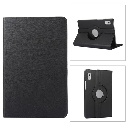 360 Degree Rotation Litchi Texture Tablet Leather Case with Holder, For Lenovo Tab M9