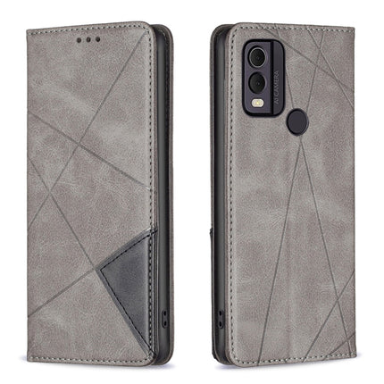 Rhombus Texture Magnetic Leather Phone Case, For Nokia C12, For Nokia C22, For Nokia C32, For Realme C33