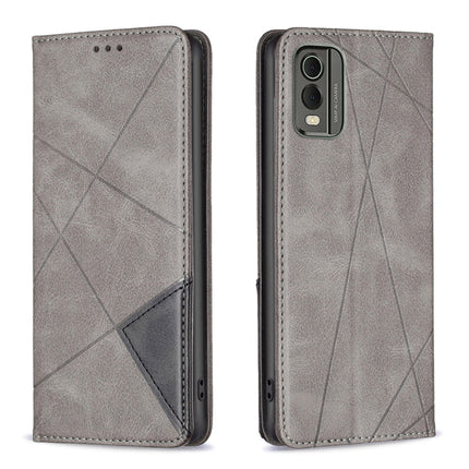 Rhombus Texture Magnetic Leather Phone Case, For Nokia C12, For Nokia C22, For Nokia C32, For Realme C33