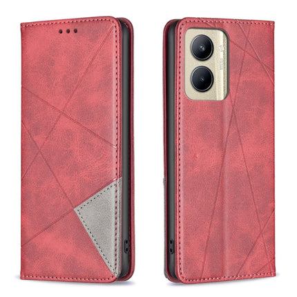 Rhombus Texture Magnetic Leather Phone Case, For Nokia C12, For Nokia C22, For Nokia C32, For Realme C33