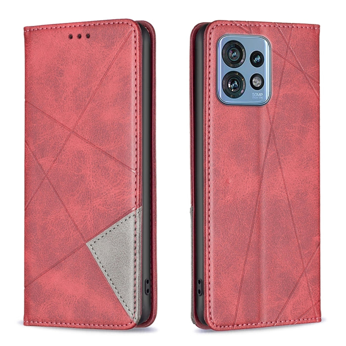 Rhombus Texture Magnetic Leather Phone Case, For Motorola Edge 40 Pro 5G / Moto X40 /X40 Pro