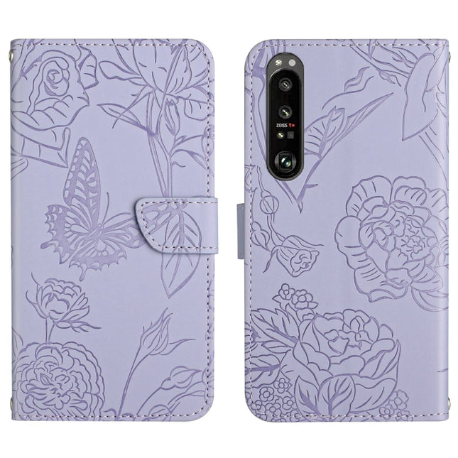HT03 Skin Feel Butterfly Embossed Flip Leather Phone Case, For Motorola Moto G Power 2023, For Motorola Moto G Stylus 5G 2023, For Sony Xperia 1 V, For Sony Xperia 10 V