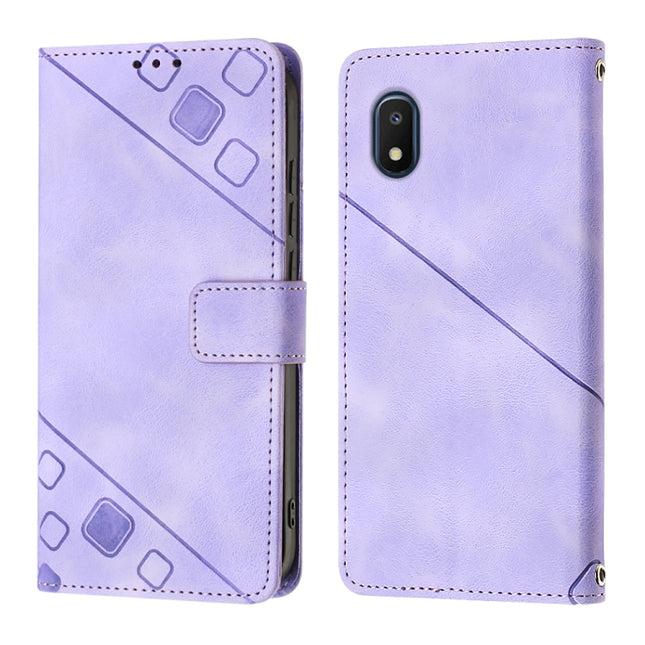 Skin-feel Embossed Leather Phone Case, For Samsung Galaxy A10e / A20e, For Samsung Galaxy A10 / M10, For Samsung Galaxy A21s, For Samsung Galaxy A22 5G JP Version