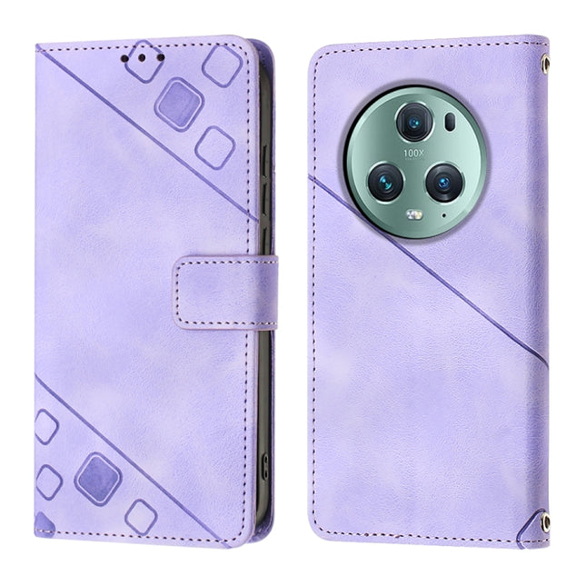 Skin-feel Embossed Leather Phone Case, For Honor Magic5 Pro, For Motorola Moto G Stylus 5G 2023, For OnePlus Ace 2 5G / 11R 5G, For OPPO Find X6