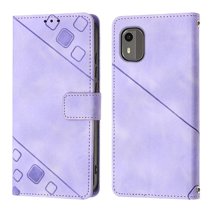 Skin-feel Embossed Leather Phone Case, For Nokia C12, For Nokia C02, For Nokia C22, For Nokia C32