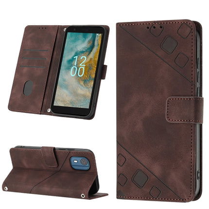 Skin-feel Embossed Leather Phone Case, For Nokia C12, For Nokia C02, For Nokia C22, For Nokia C32