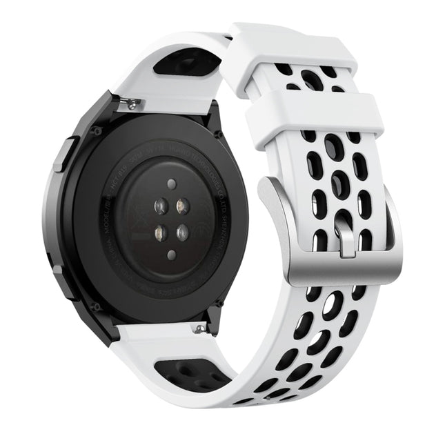 Two Color Round Hole Silicone Watch Band, For Huawei Watch GT 2e