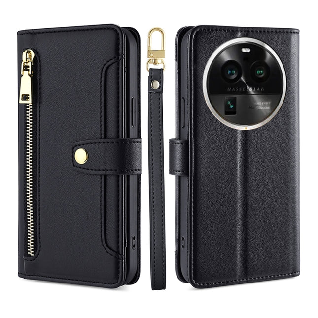 Sheep Texture Cross-body Zipper Wallet Leather Phone Case, For OPPO Find X6 Pro 5G, For Realme C55 4G, For Realme GT Neo5, For Realme V30 5G / V30T