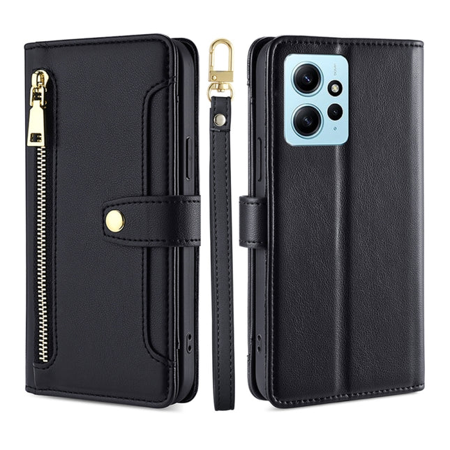 Sheep Texture Cross-body Zipper Wallet Leather Phone Case, For Xiaomi Redmi Note 12 4G Global, For Huawei P60 / P60 Pro, For Nokia G22, For Honor Magic5
