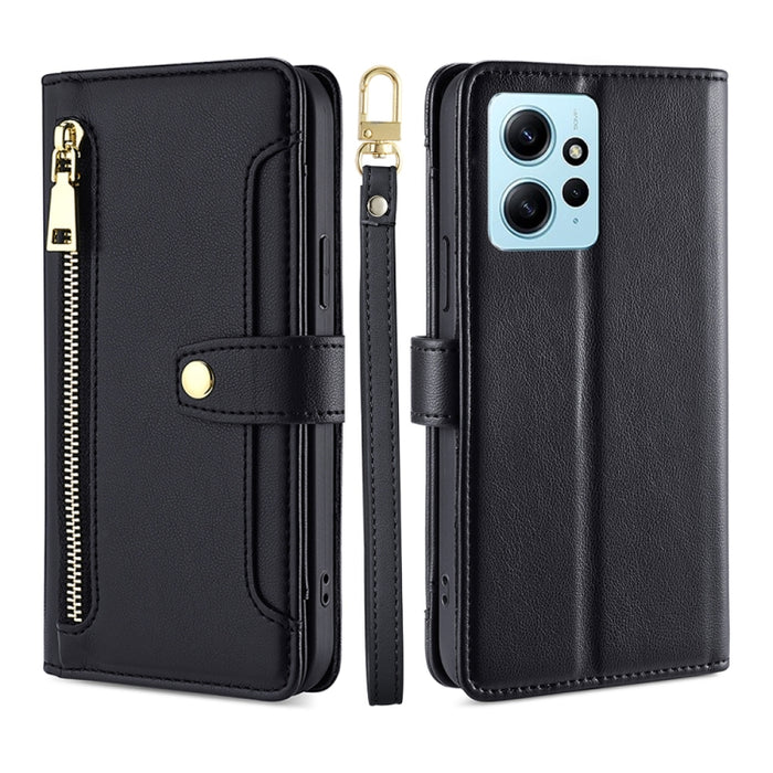 Sheep Texture Cross-body Zipper Wallet Leather Phone Case, For Xiaomi Redmi Note 12 4G Global, For Huawei P60 / P60 Pro, For Nokia G22, For Honor Magic5