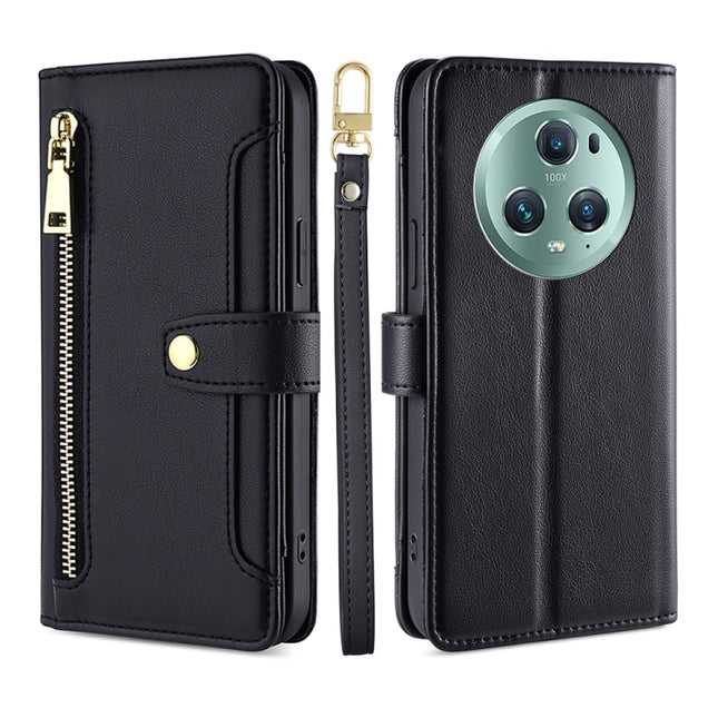 Sheep Texture Cross-body Zipper Wallet Leather Phone Case, For Honor Magic5 Pro, For Honor X5 4G, For Honor X40, For OnePlus Ace 2V 5G