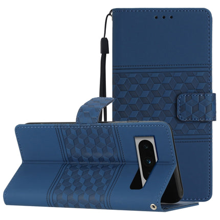 Diamond Embossed Skin Feel Leather Phone Case with Lanyard, For Google Pixel 8, For Google Pixel 8 Pro, For Google Pixel 7 5G, For Google Pixel 7 Pro 5G
