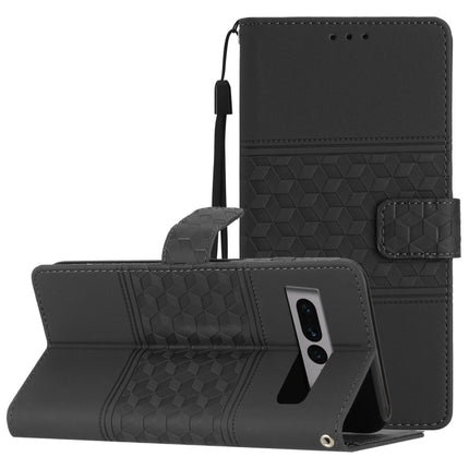 Diamond Embossed Skin Feel Leather Phone Case with Lanyard, For Google Pixel 8, For Google Pixel 8 Pro, For Google Pixel 7 5G, For Google Pixel 7 Pro 5G