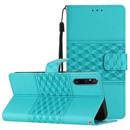 Diamond Embossed Skin Feel Leather Phone Case with Lanyard, For Motorola Moto E13, For Motorola Moto G13, For Motorola Moto G73, For Sony Xperia 1 V