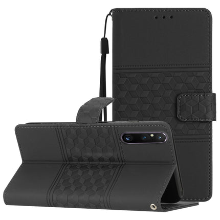 Diamond Embossed Skin Feel Leather Phone Case with Lanyard, For Motorola Moto E13, For Motorola Moto G13, For Motorola Moto G73, For Sony Xperia 1 V