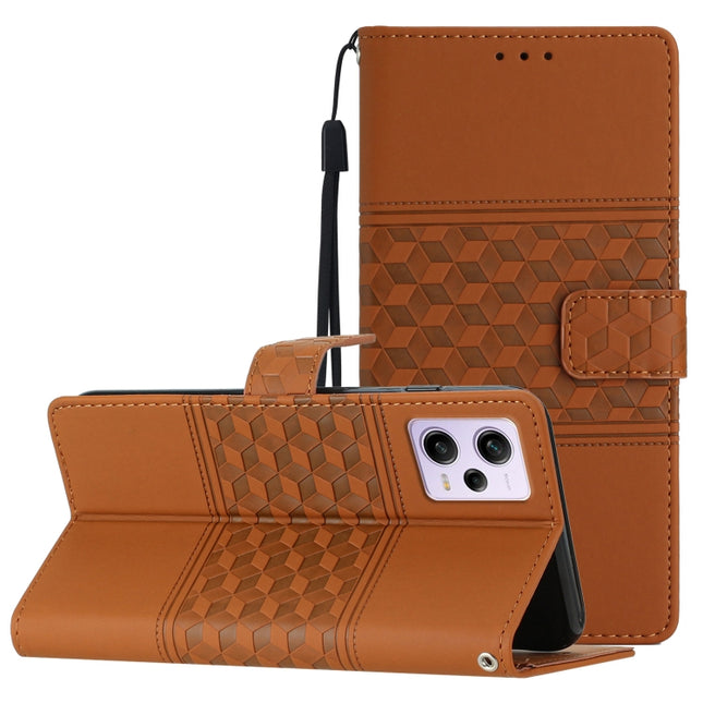 Diamond Embossed Skin Feel Leather Phone Case with Lanyard, For Xiaomi Redmi Note 12 Pro 5G China, For Xiaomi Redmi Note 12 5G China