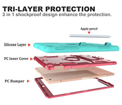 Shockproof PC + Silicone Protective Case with Holder & Pen Slot, For iPad 10.2