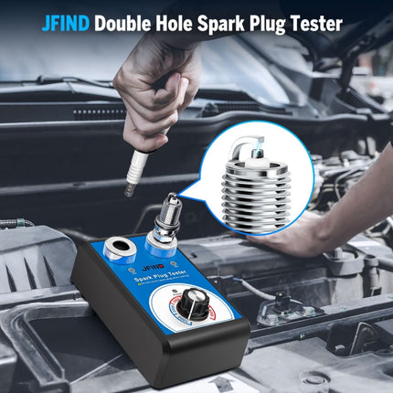 JFIND JF109 Car Double Hole Spark Plug Tester, JF109 (US Plug), JF109 (EU Plug)