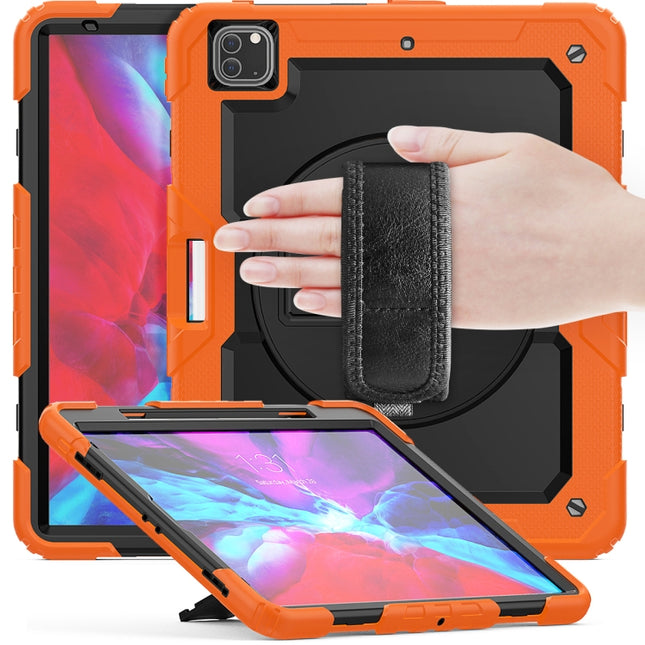 Shockproof Colorful Silicone + PC Protective Case with Holder & Shoulder Strap & Hand Strap & Pen Slot, For iPad Pro 12.9 (2020)