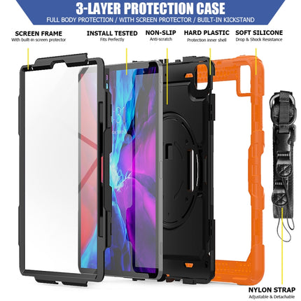 Shockproof Colorful Silicone + PC Protective Case with Holder & Shoulder Strap & Hand Strap & Pen Slot, For iPad Pro 12.9 (2020)