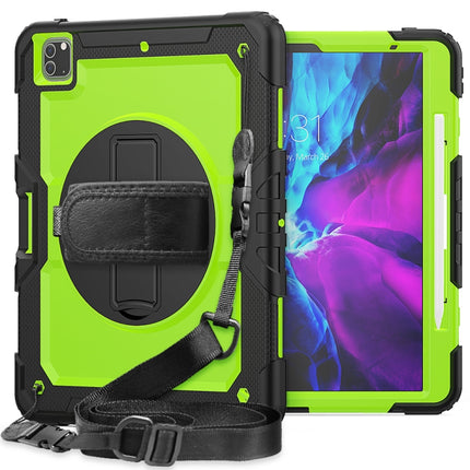 Shockproof Colorful Silicone + PC Protective Case with Holder & Shoulder Strap & Hand Strap & Pen Slot, For iPad Pro 12.9 (2020)