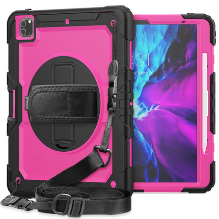 Shockproof Colorful Silicone + PC Protective Case with Holder & Shoulder Strap & Hand Strap & Pen Slot, For iPad Pro 12.9 (2020)