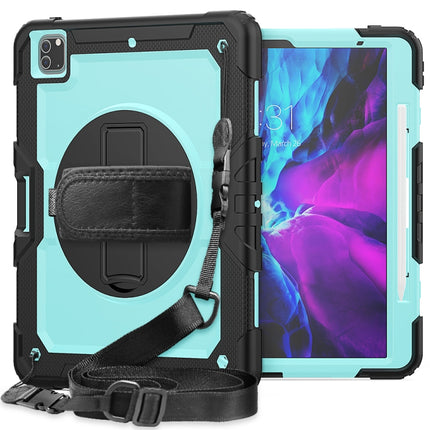 Shockproof Colorful Silicone + PC Protective Case with Holder & Shoulder Strap & Hand Strap & Pen Slot, For iPad Pro 12.9 (2020)