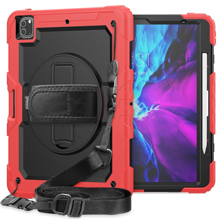 Shockproof Colorful Silicone + PC Protective Case with Holder & Shoulder Strap & Hand Strap & Pen Slot, For iPad Pro 12.9 (2020)