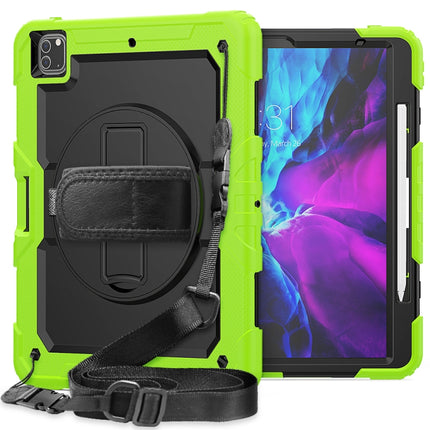 Shockproof Colorful Silicone + PC Protective Case with Holder & Shoulder Strap & Hand Strap & Pen Slot, For iPad Pro 12.9 (2020)
