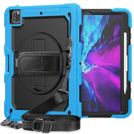 Shockproof Colorful Silicone + PC Protective Case with Holder & Shoulder Strap & Hand Strap & Pen Slot, For iPad Pro 12.9 (2020)