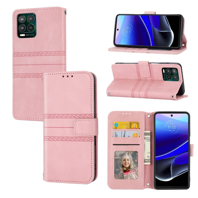 Embossed Stripes Skin Feel Leather Phone Case, For Motorola Moto G Play 5G, For Motorola Moto G Stylus 5G 2023, For Xiaomi Redmi Note 12 5G Global, For Xiaomi Redmi Note 12 Pro 5G Global