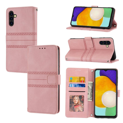 Embossed Stripes Skin Feel Leather Phone Case, For Samsung Galaxy S23+ 5G, For Samsung Galaxy S23 Ultra 5G, For Samsung Galaxy A14 5G, For Samsung Galaxy A34 5G