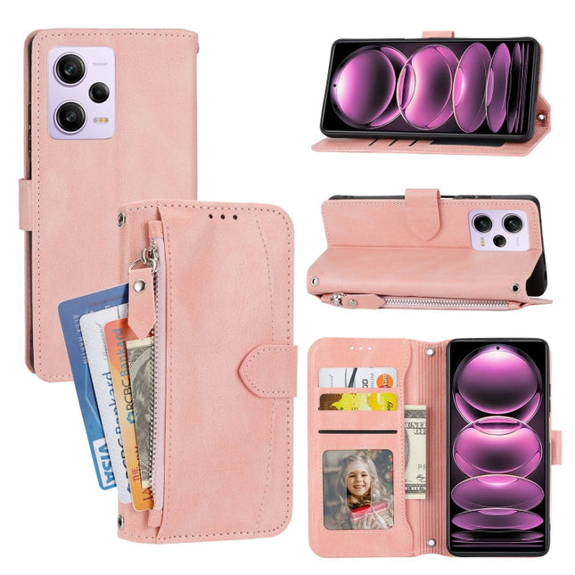 Oil Skin Zipper Wallet Leather Phone Case, For Redmi Note 12 5G Global, For Redmi Note 12 Pro 5G Global, For Redmi Note 12 Pro+ Global, For Redmi Note 12 4G Global