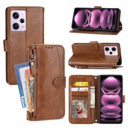 Oil Skin Zipper Wallet Leather Phone Case, For Redmi Note 12 5G Global, For Redmi Note 12 Pro 5G Global, For Redmi Note 12 Pro+ Global, For Redmi Note 12 4G Global