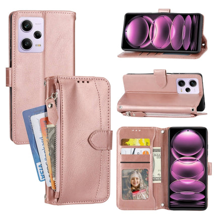 Oil Skin Zipper Wallet Leather Phone Case, For Redmi Note 12 5G Global, For Redmi Note 12 Pro 5G Global, For Redmi Note 12 Pro+ Global, For Redmi Note 12 4G Global