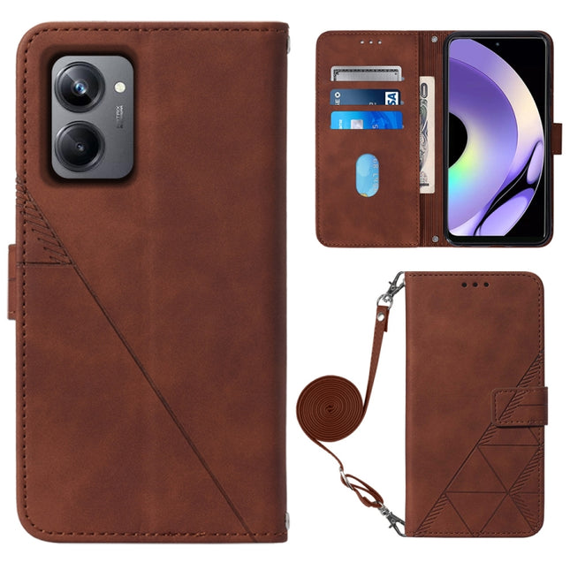 Crossbody 3D Embossed Flip Leather Phone Case, For Realme 10 Pro 5G, For Realme 10 Pro+ 5G, For Realme C55, For Realme GT Neo 5  5G / GT 3