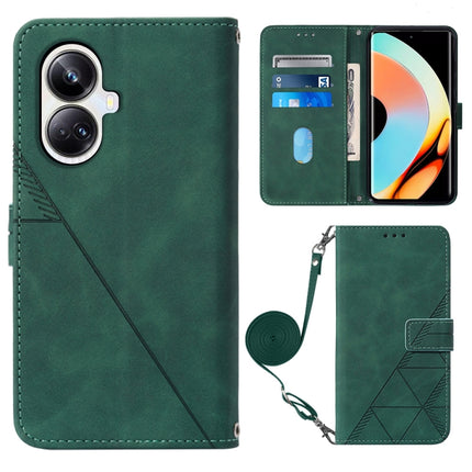 Crossbody 3D Embossed Flip Leather Phone Case, For Realme 10 Pro 5G, For Realme 10 Pro+ 5G, For Realme C55, For Realme GT Neo 5  5G / GT 3